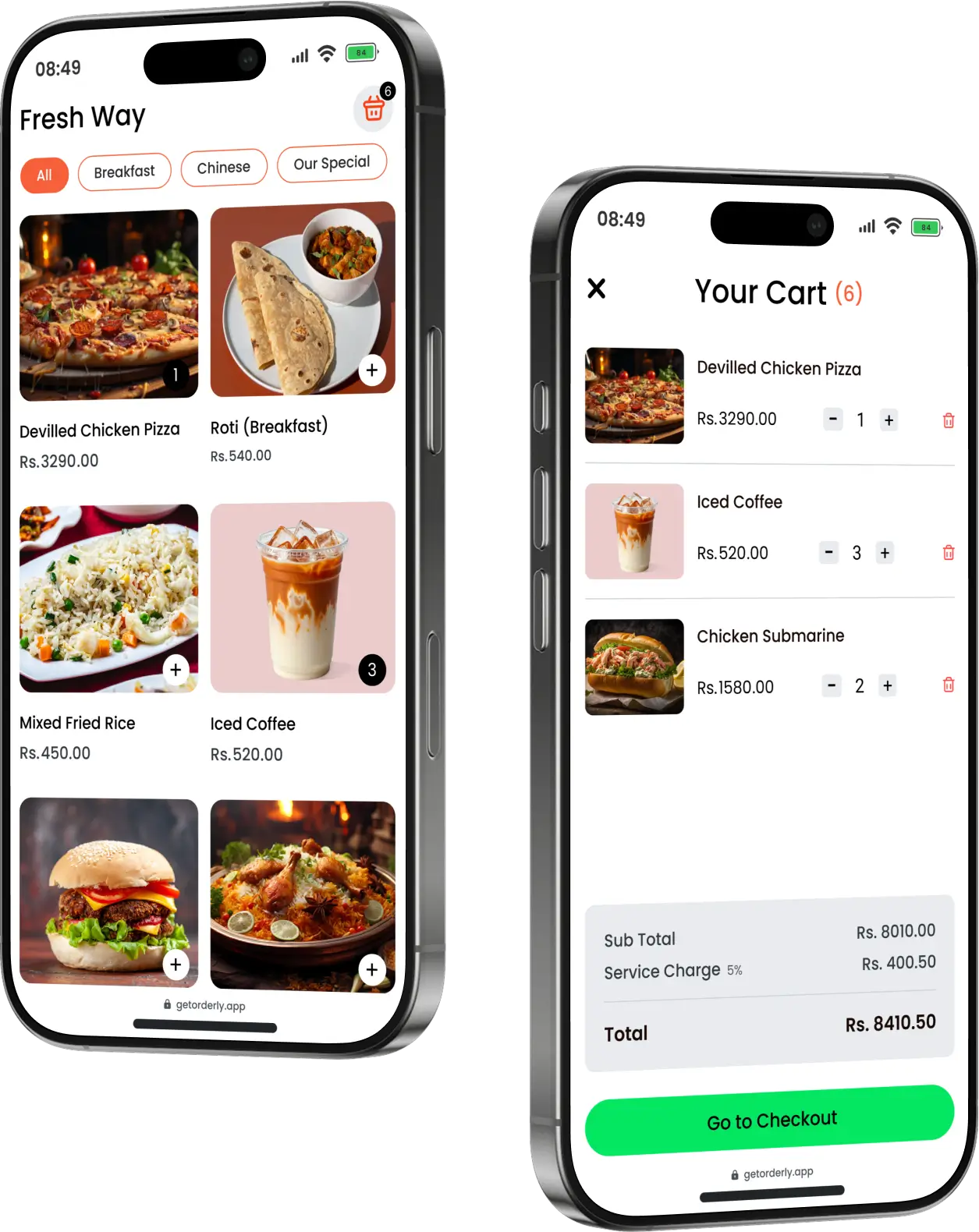 Orderly Menu Screenshot